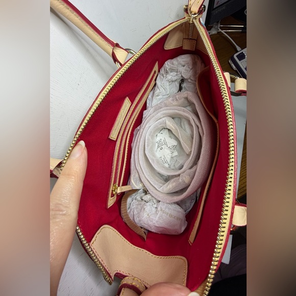 NWT Dooney & Bourke Art Deco Domed Satchel - White Multi - Picture 7 of 7